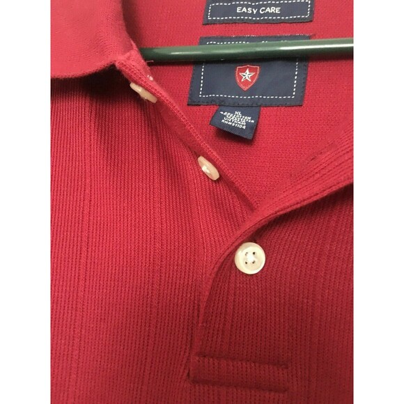 Saddlebred Men's Easy Care Long Sleeve Polo Shirt Size XL Burgundy - Picture 4 of 9